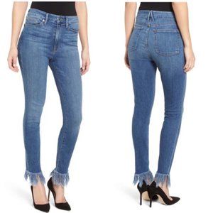 Good American Fray Hem High Rise Skinny Jean